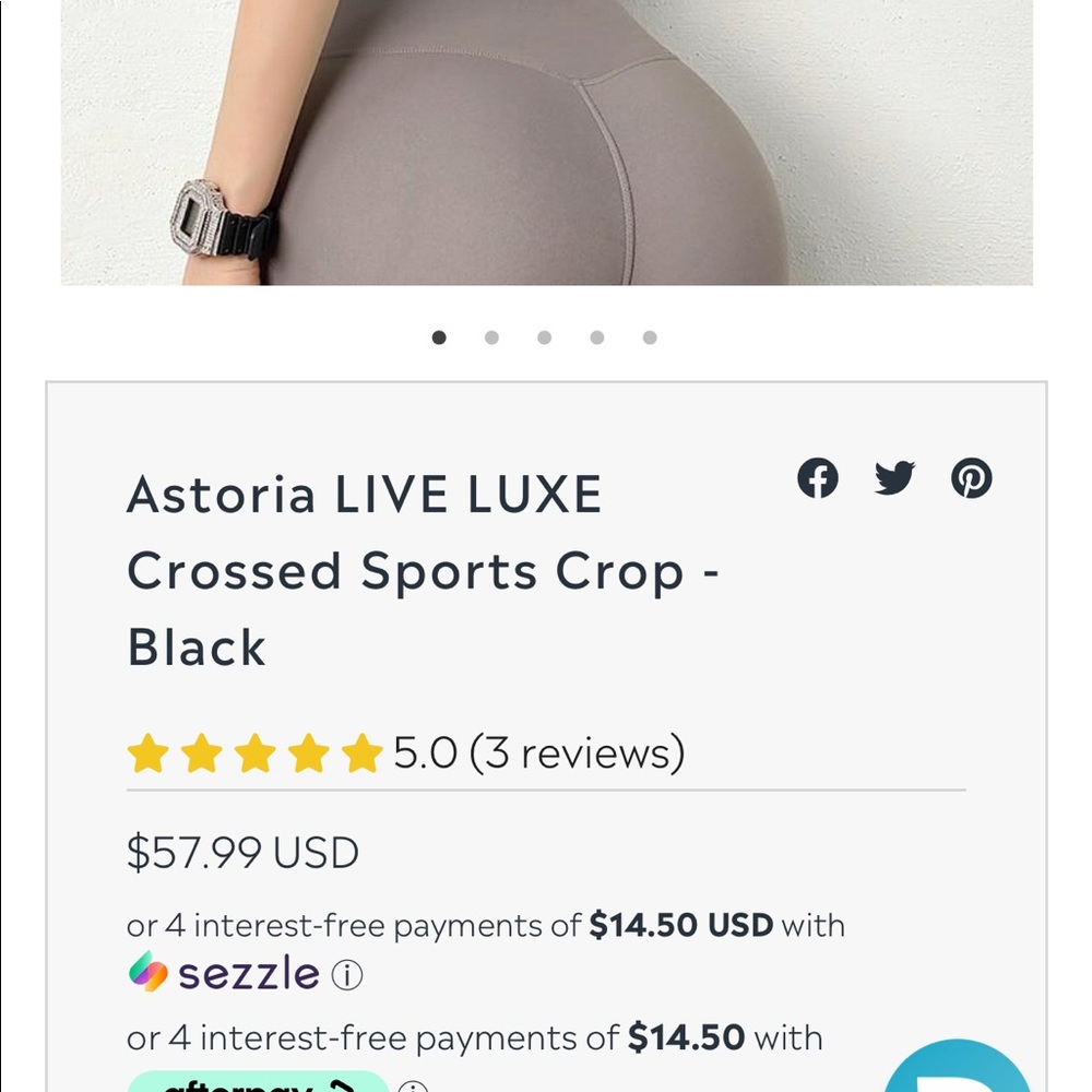 Astoria active live luxe sports crop
